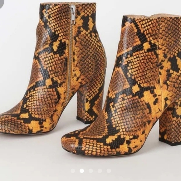 STEVE MADDEN / Pixie / Yellow Snake Mid-Calf Boots - Picture 7 of 8